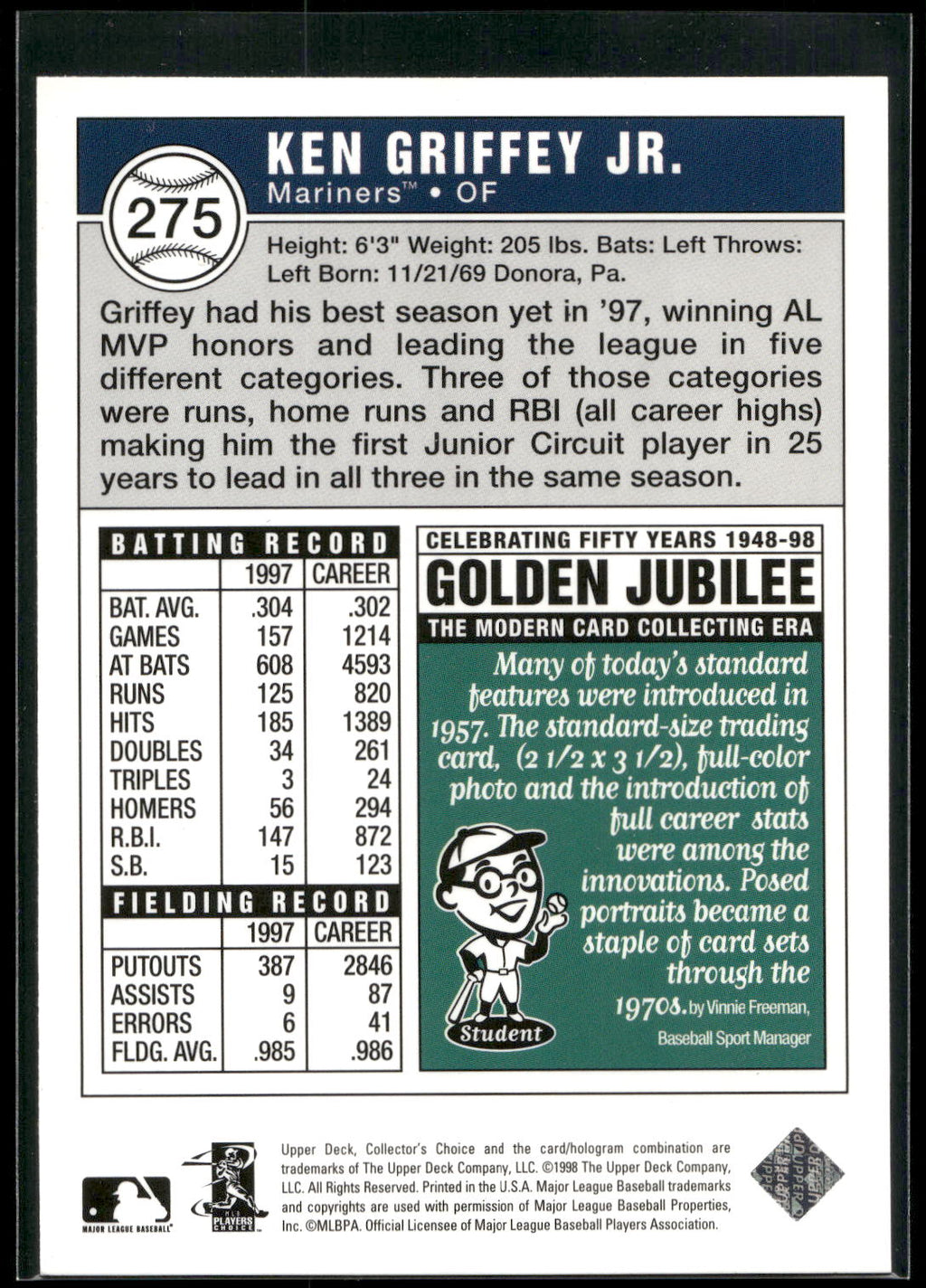 1998 Collector's Choice #275 Ken Griffey Jr.