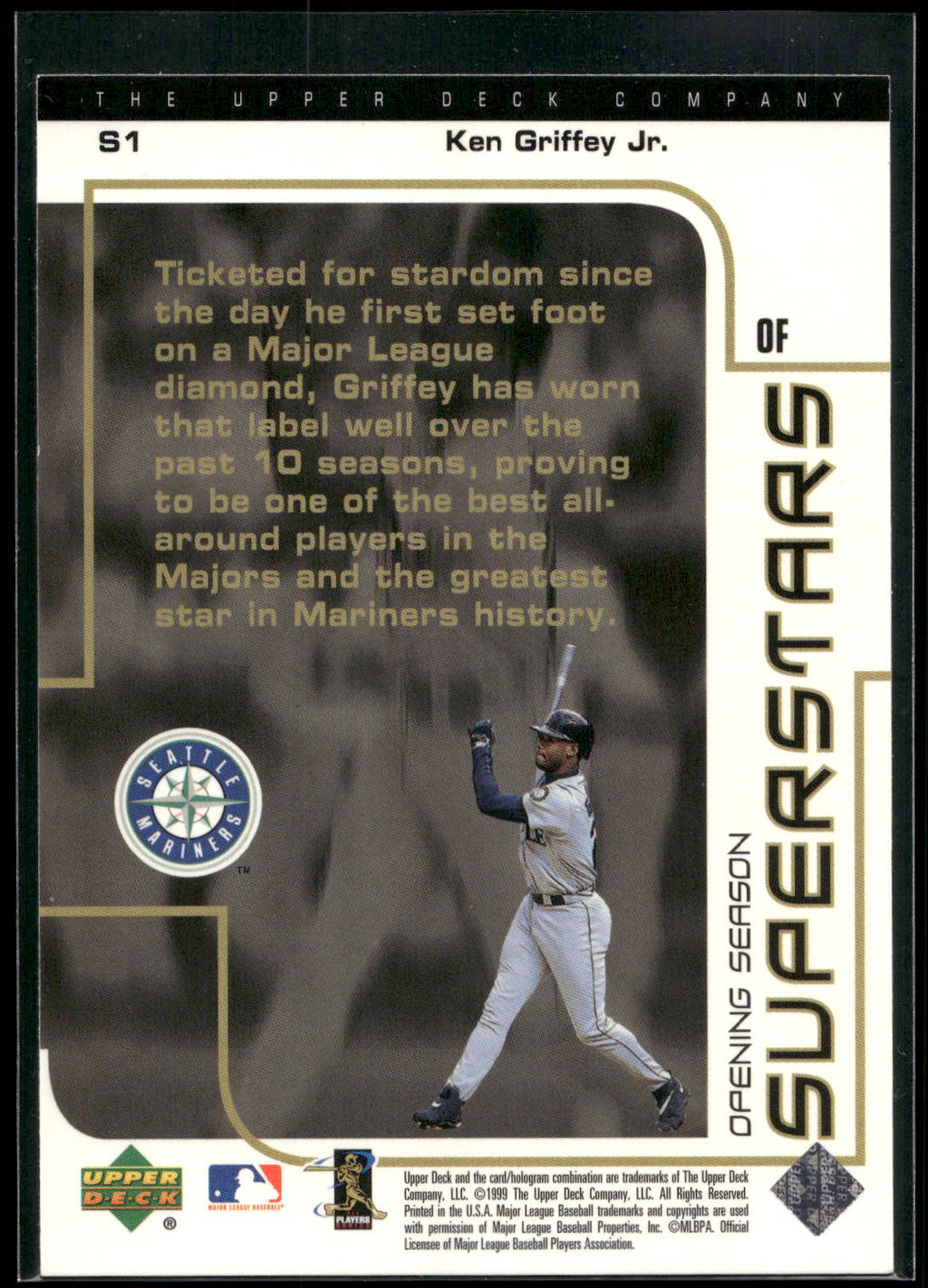 1999 UD Choice #S1 Ken Griffey Jr. Opening Season Superstars