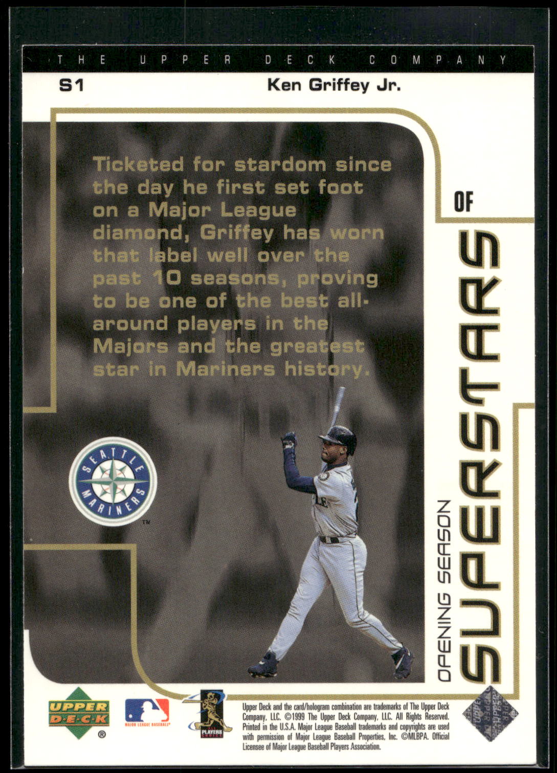 1999 UD Choice #S1 Ken Griffey Jr. Opening Season Superstars