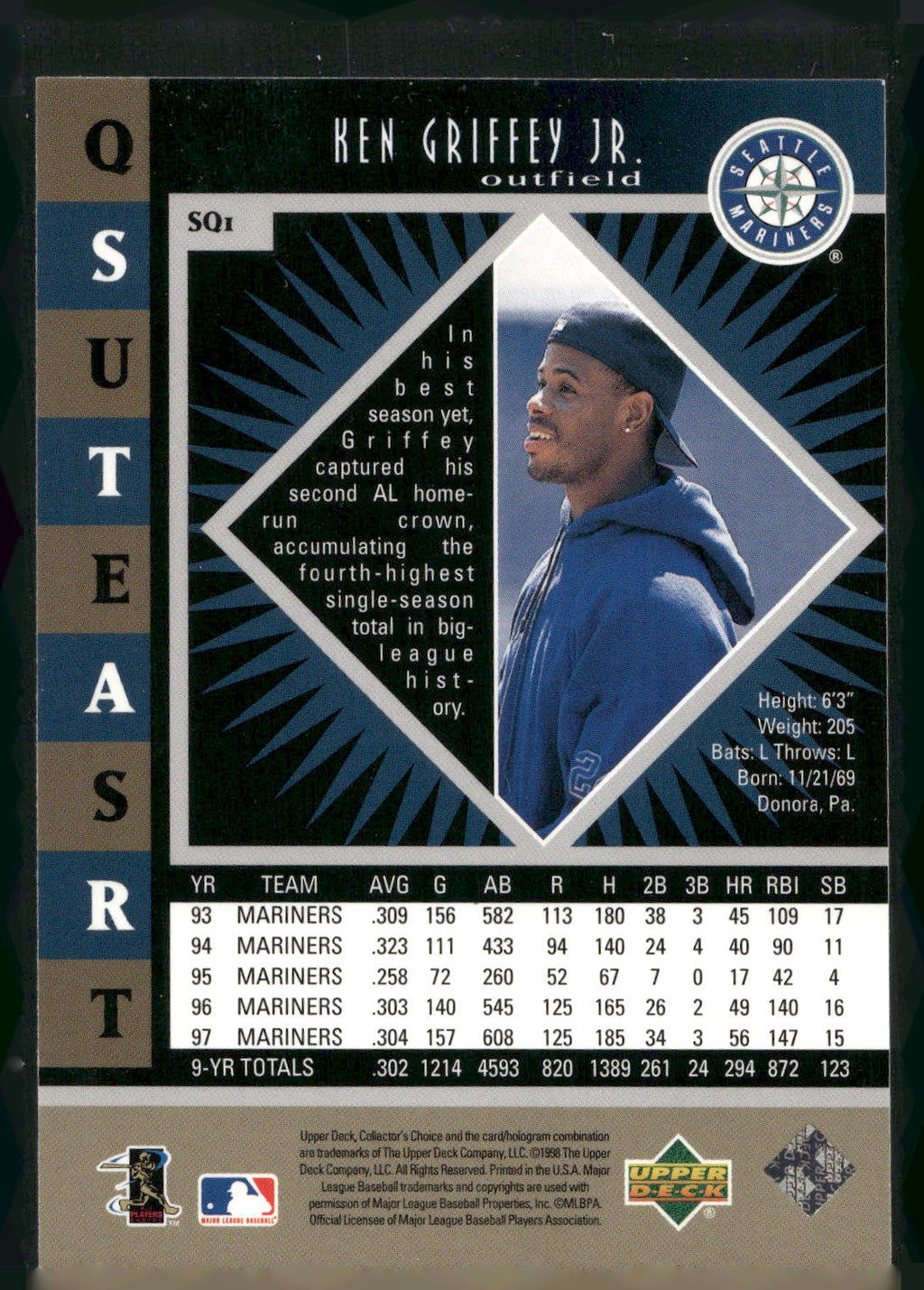 1998 Collector's Choice #SQ1 Ken Griffey Jr. StarQuest Single