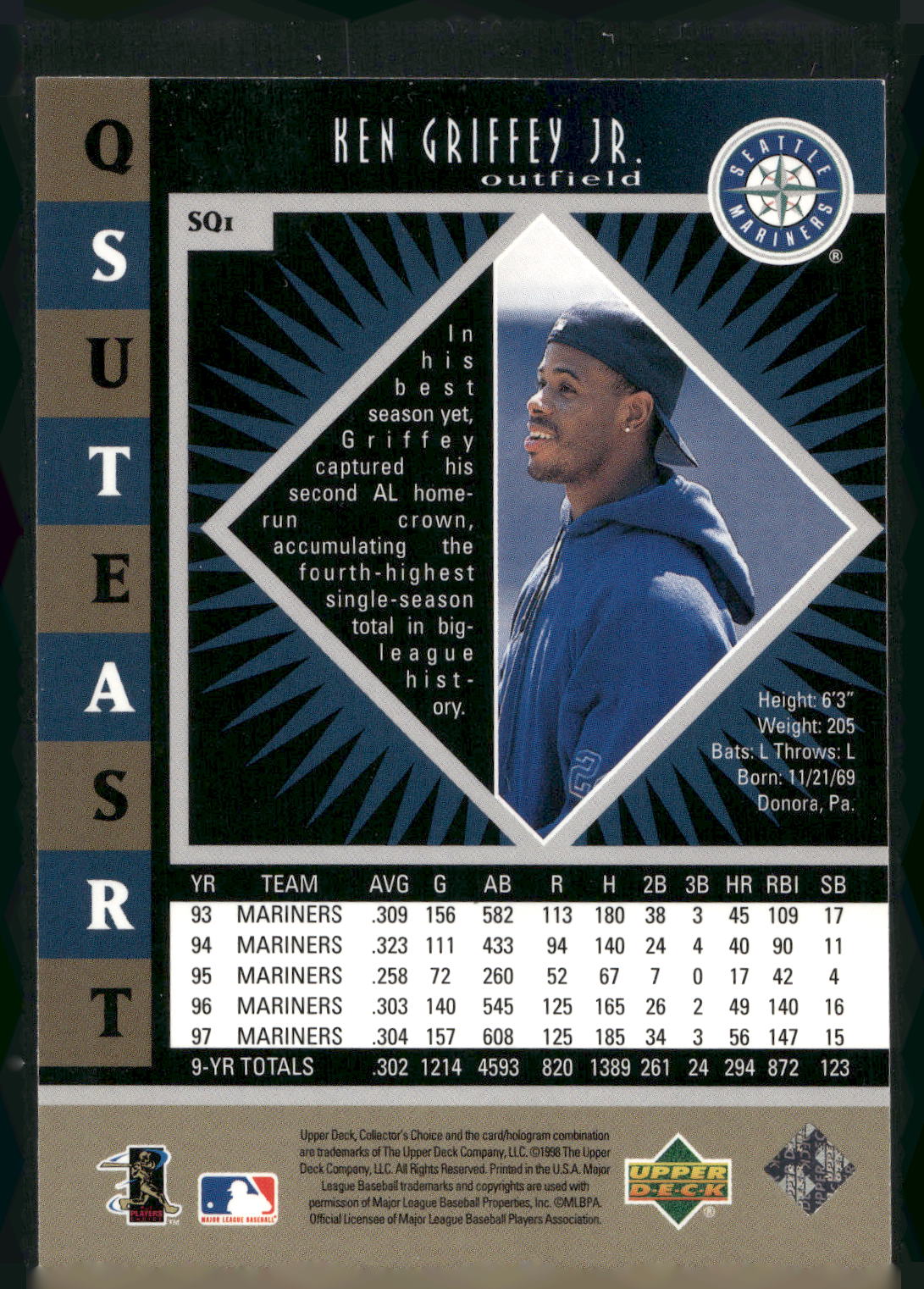 1998 Collector's Choice #SQ1 Ken Griffey Jr. StarQuest Single