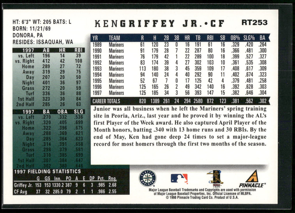 1998 Score Rookie & Traded #RT253 Ken Griffey Jr.
