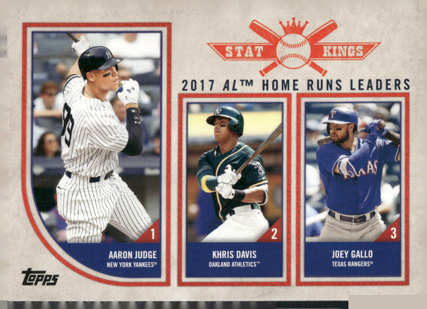 2018 Topps Big League #302 (Aaron Judge / Khris Davis / Joey Gallo)