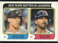 2023 Topps Heritage #203 2022 Runs Batted In Leaders (Aaron Judge / Pete Alonso)