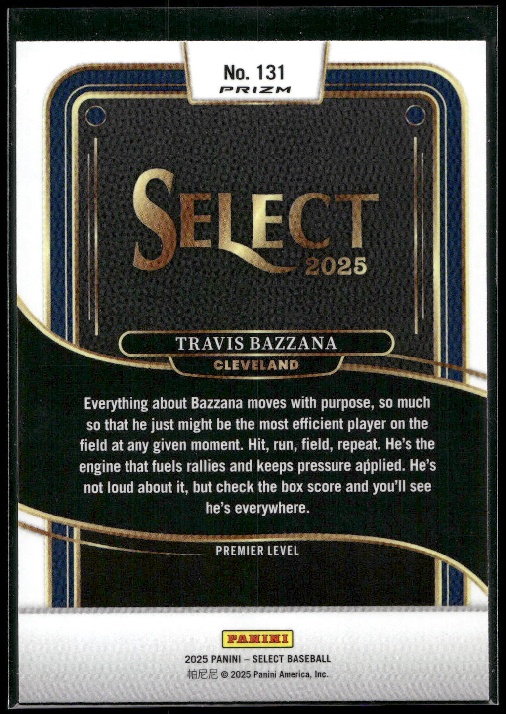 2025 Panini Select #131 Travis Bazzana Ice Prizms