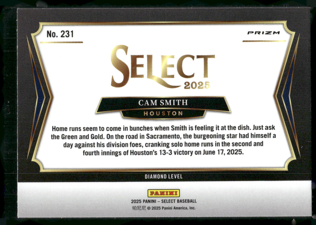 2025 Panini Select #231 Cam Smith Orange Flash Prizms