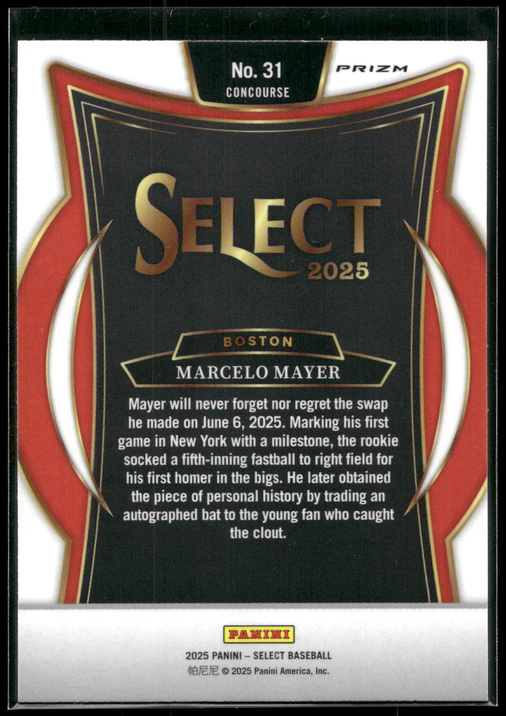 2025 Panini Select #31 Marcelo Mayer Orange Flash Prizms