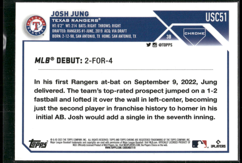 2023 Topps Chrome Update #USC51 Josh Jung