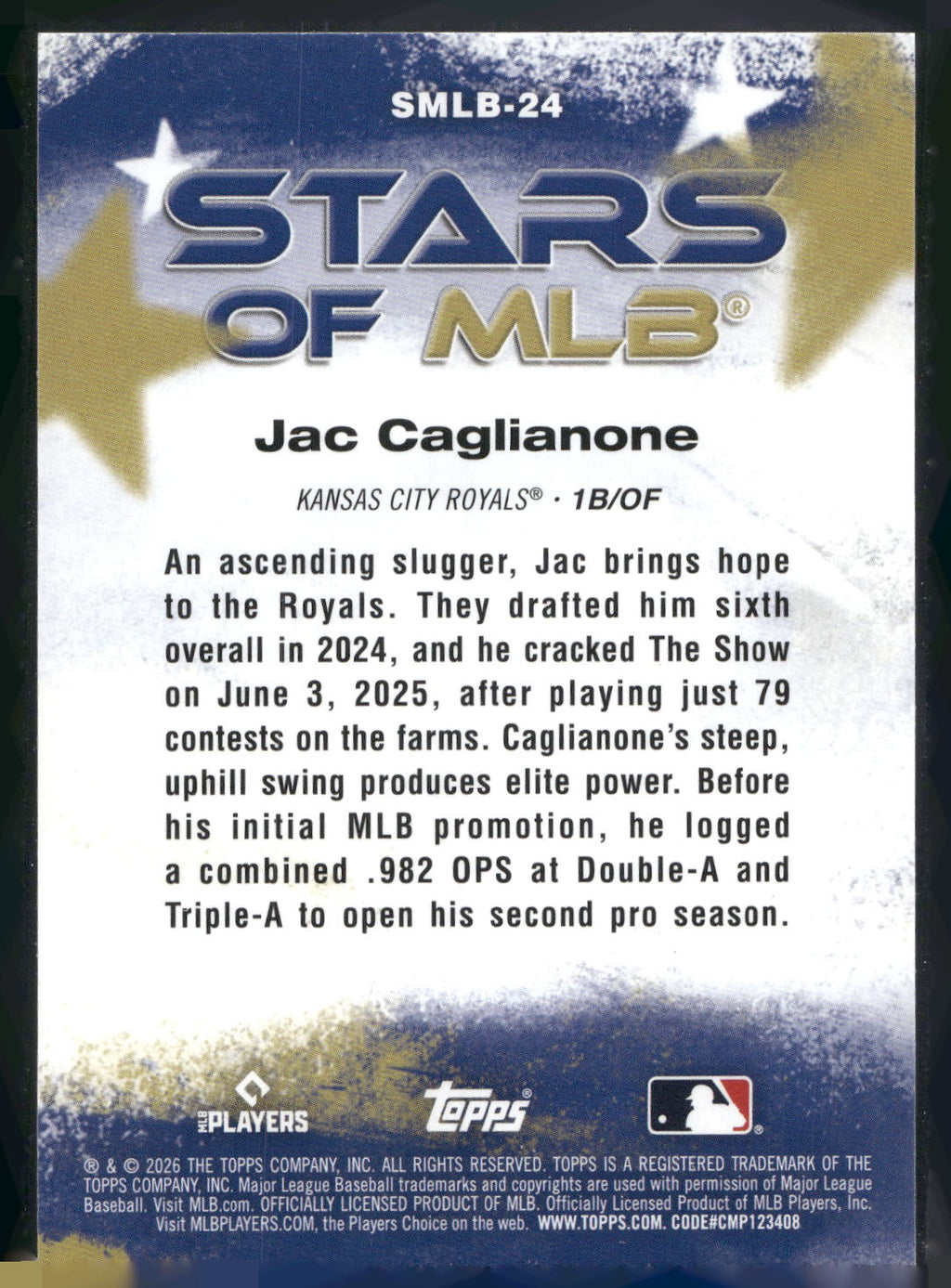 2026 Topps #SMLB-24 Jac Caglianone Stars of MLB