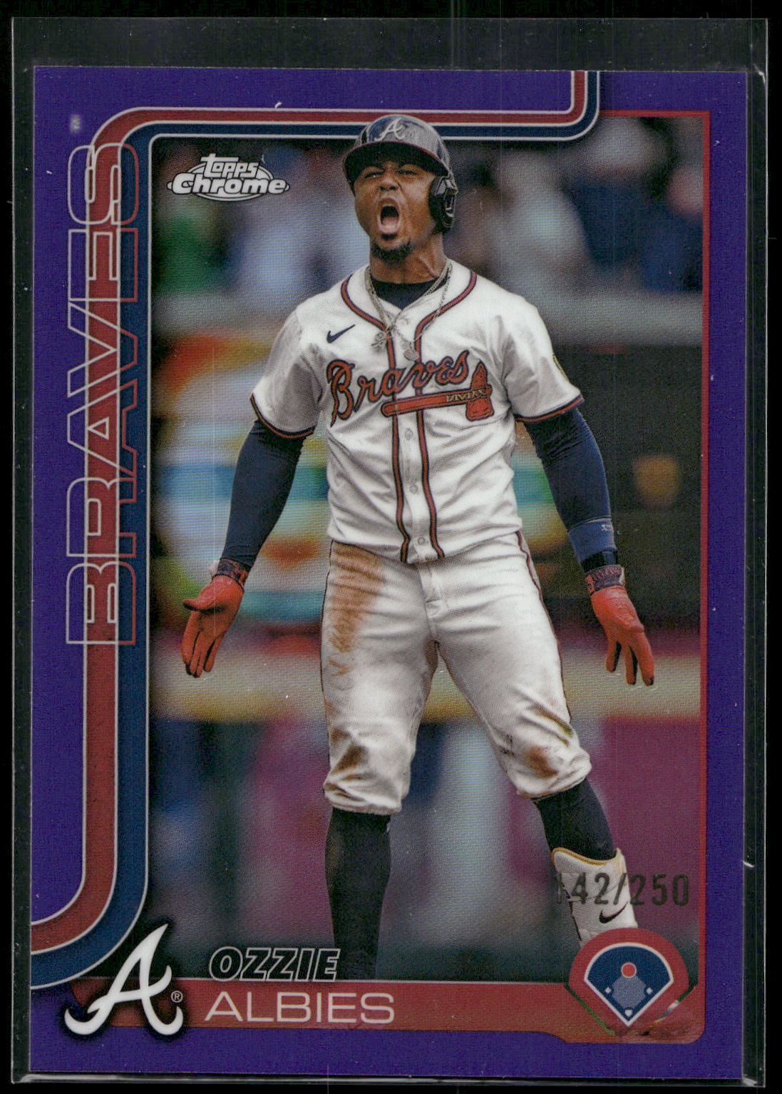 2025 Topps Chrome #206 Ozzie Albies Purple Refractors #/250