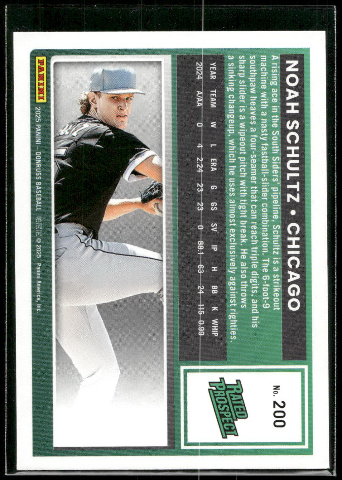 2025 Donruss #200 Noah Schultz Red and Green Laser