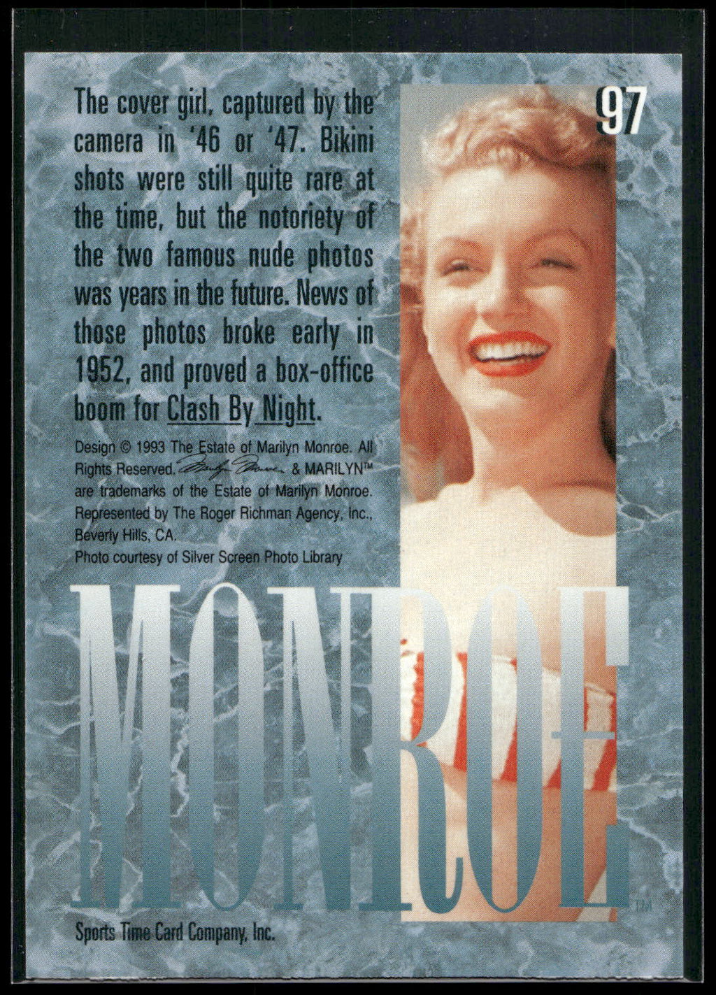 1993 Sports Time Marilyn Monroe #97 The cover girl, captured