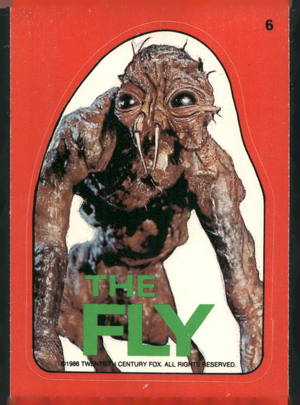 1988 Topps Fright Flicks #6 The Fly Stickers