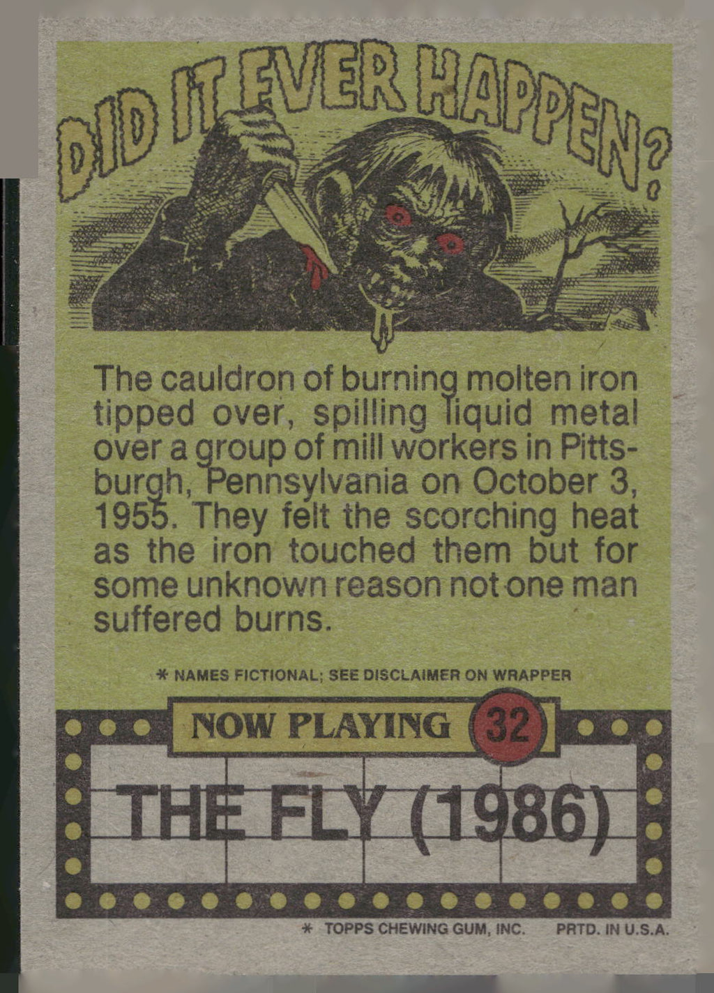 1988 Topps Fright Flicks #32 Hello, I'm from Acme Pest Control!