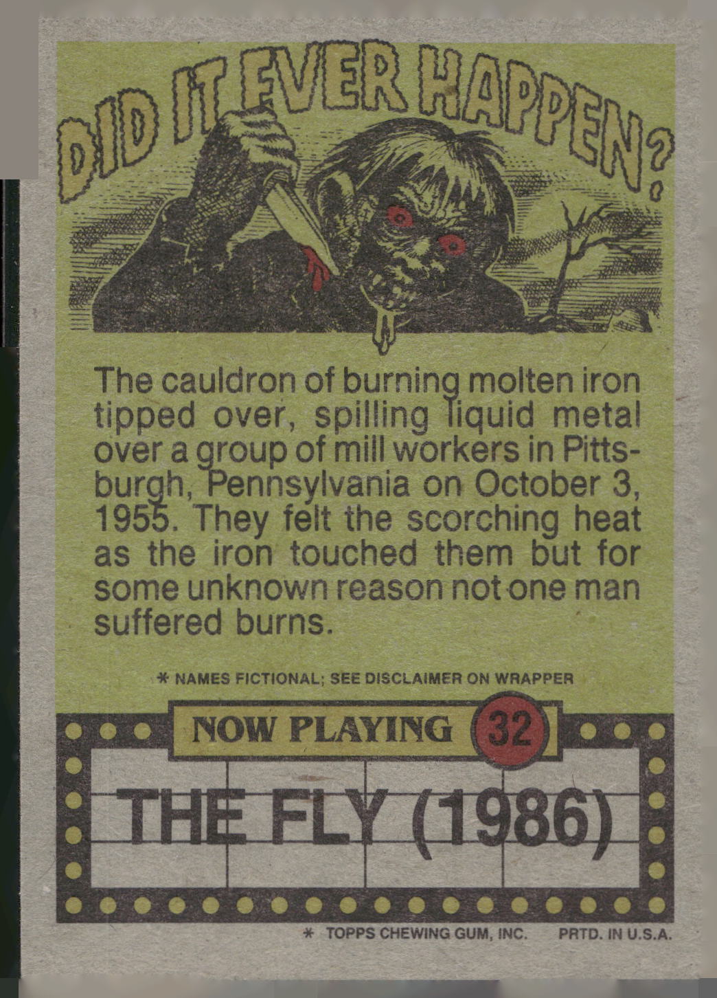 1988 Topps Fright Flicks #32 Hello, I'm from Acme Pest Control!