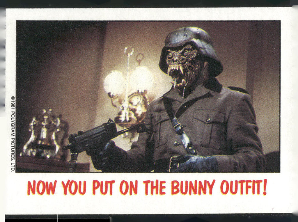 1988 Topps Fright Flicks #29 Now You Put on the Bunny Outfit!