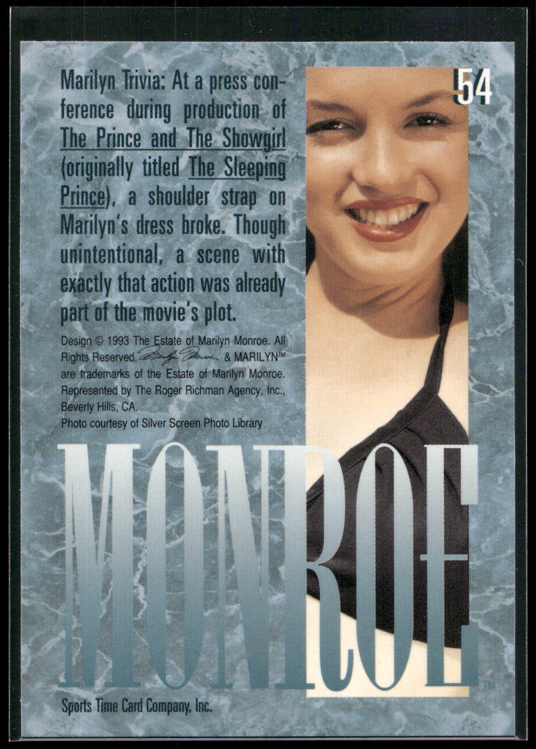 1993 Sports Time Marilyn Monroe #54 At a press conference during production of T