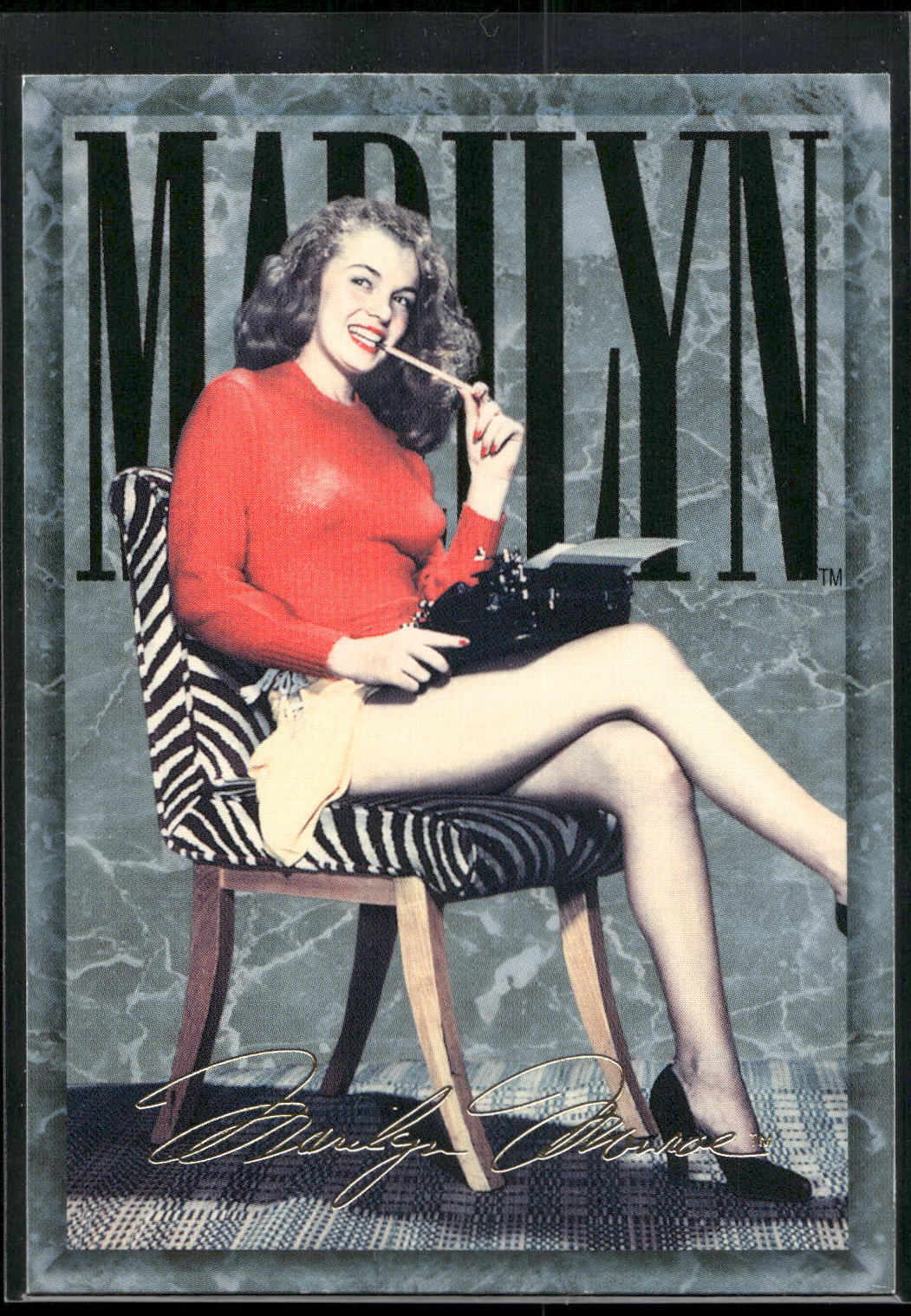 1993 Sports Time Marilyn Monroe #62 A 1947 Bruno Bernard photo depicted Marilyn