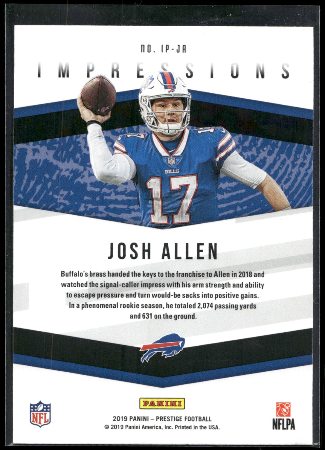 2019 Panini Prestige #IP-JA Josh Allen Impressions