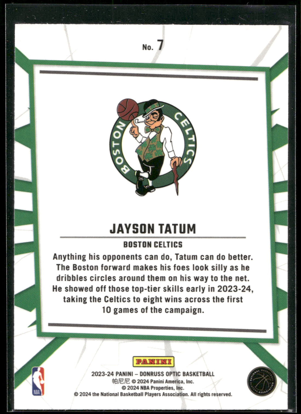 2023-24 Donruss Optic #7 Jayson Tatum My House