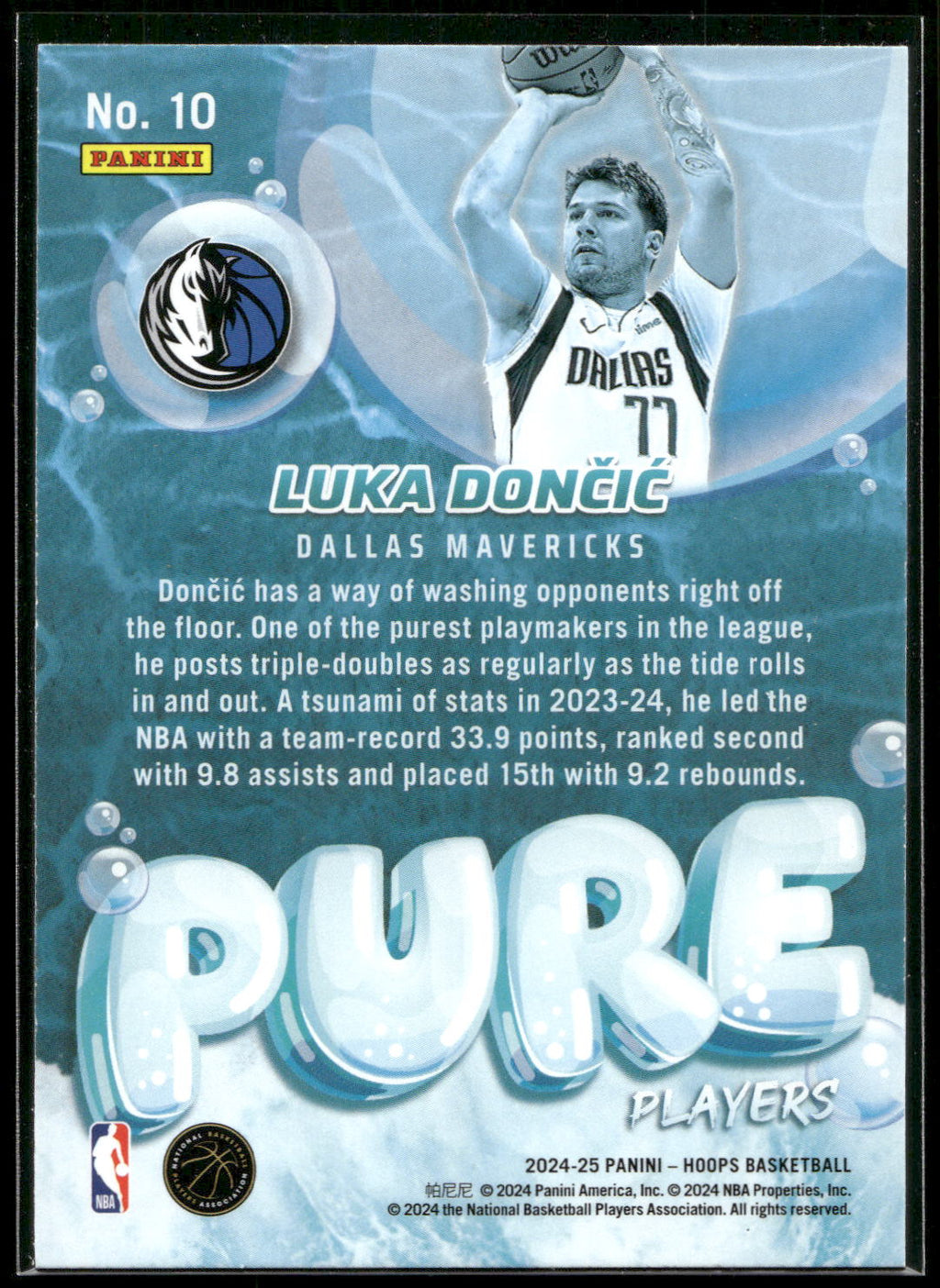 2024-25 Hoops #10 Luka Doncic Pure Players