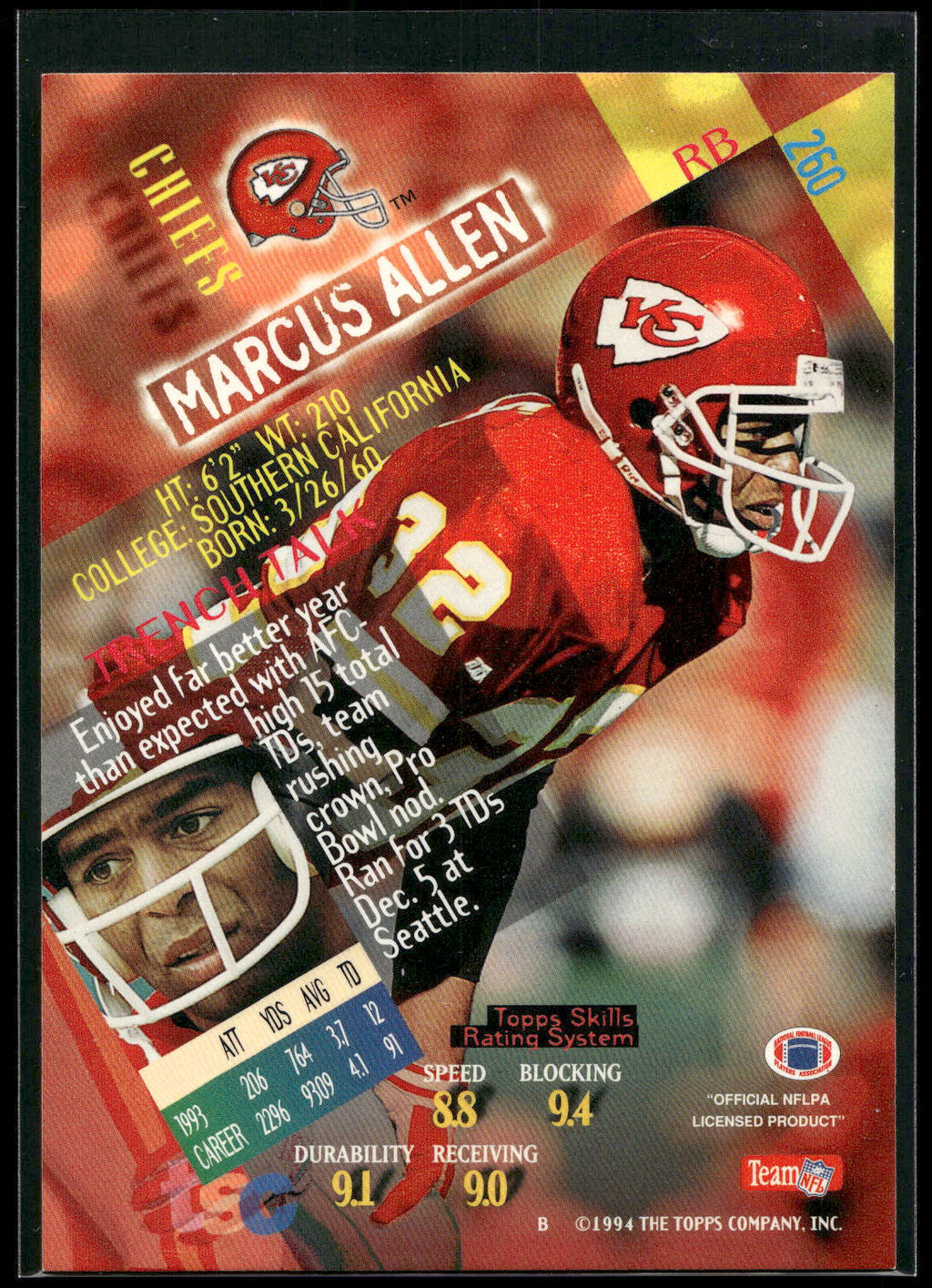 1994 Stadium Club #260 Marcus Allen