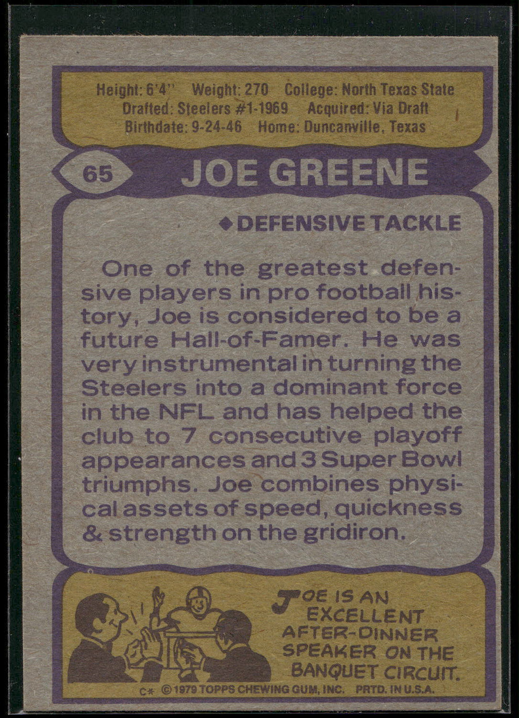 1979 Topps #65 Joe Greene