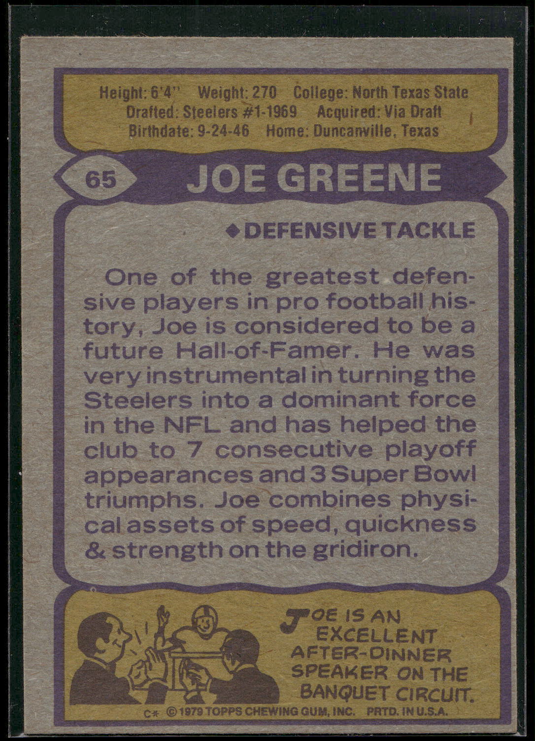 1979 Topps #65 Joe Greene