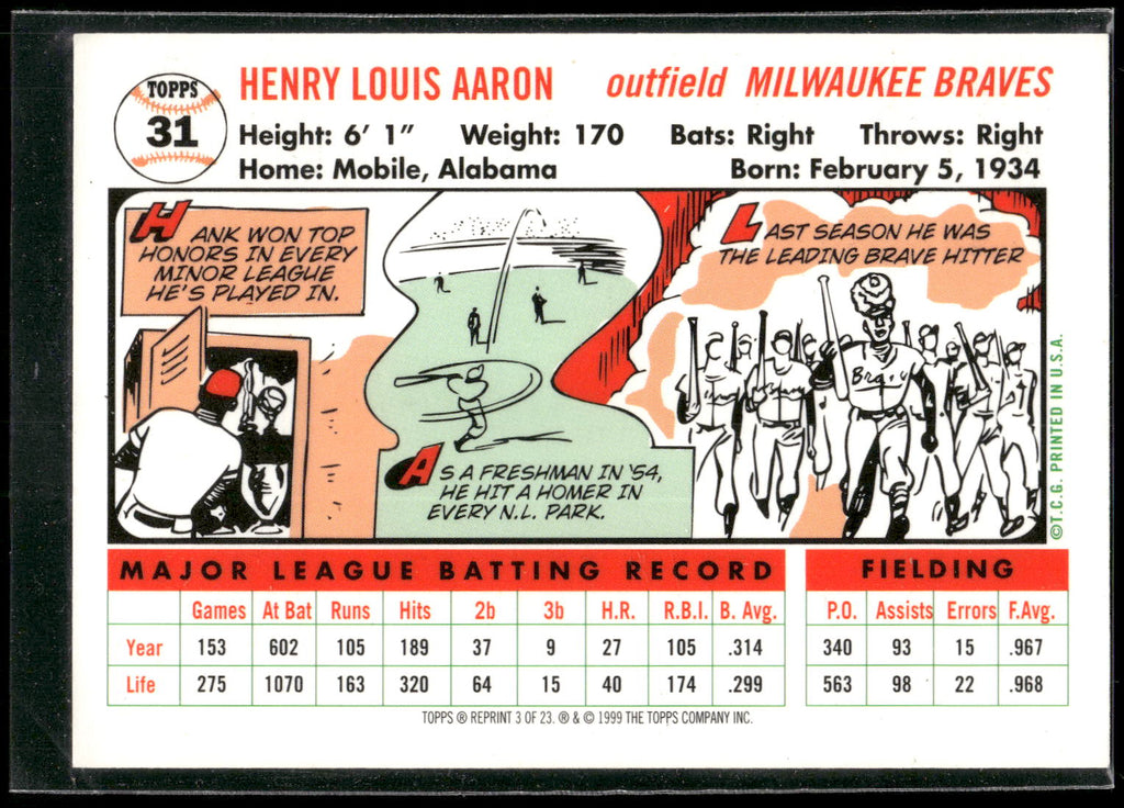 2000 Topps #3 Hank Aaron Hank Aaron