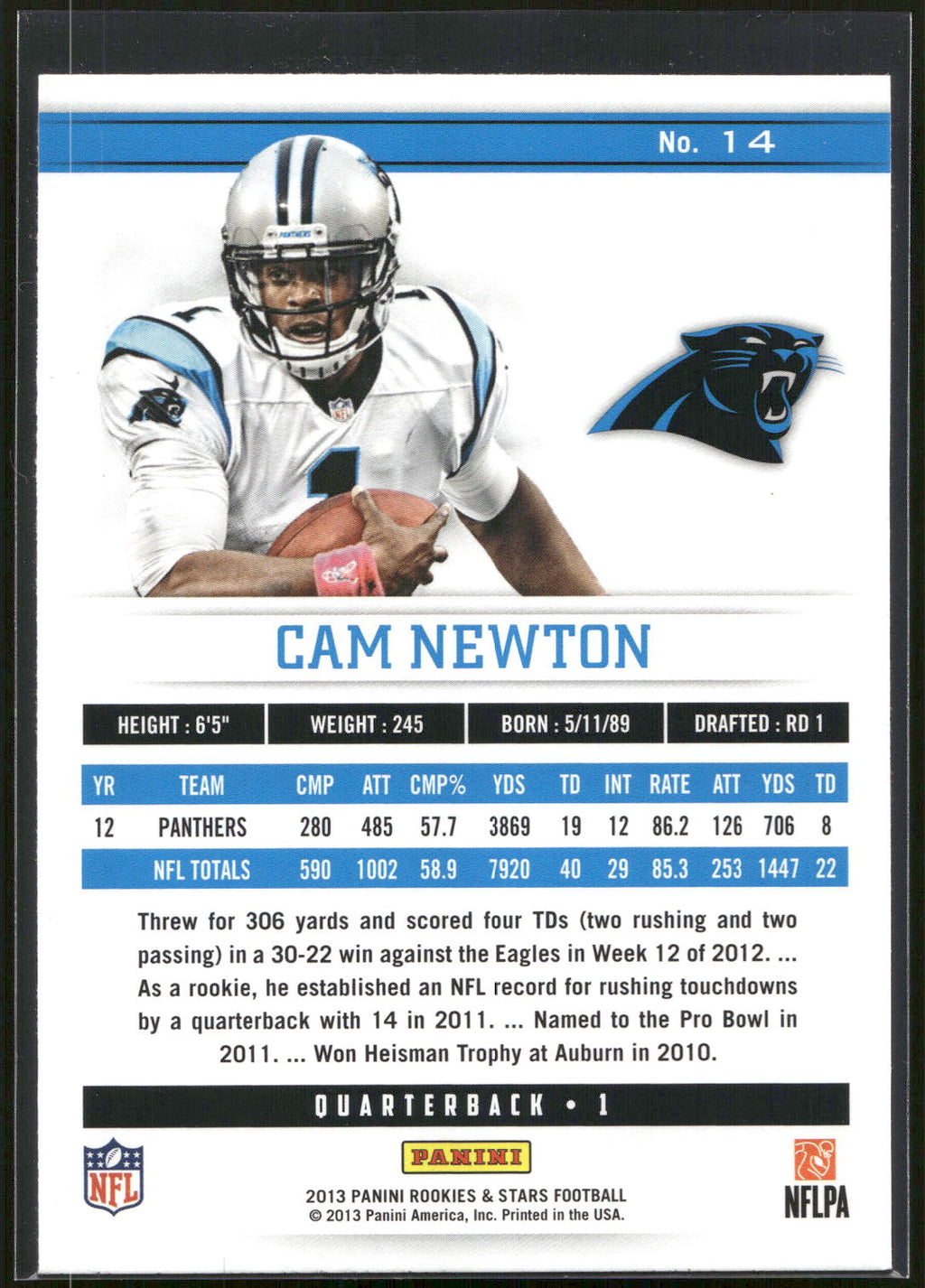 2013 Panini Rookies & Stars #14 Cam Newton