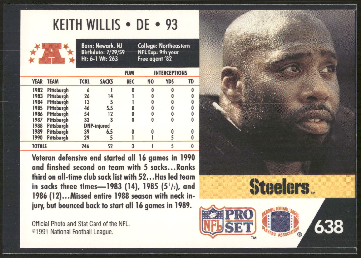 1991 Pro Set #638 Keith Willis
