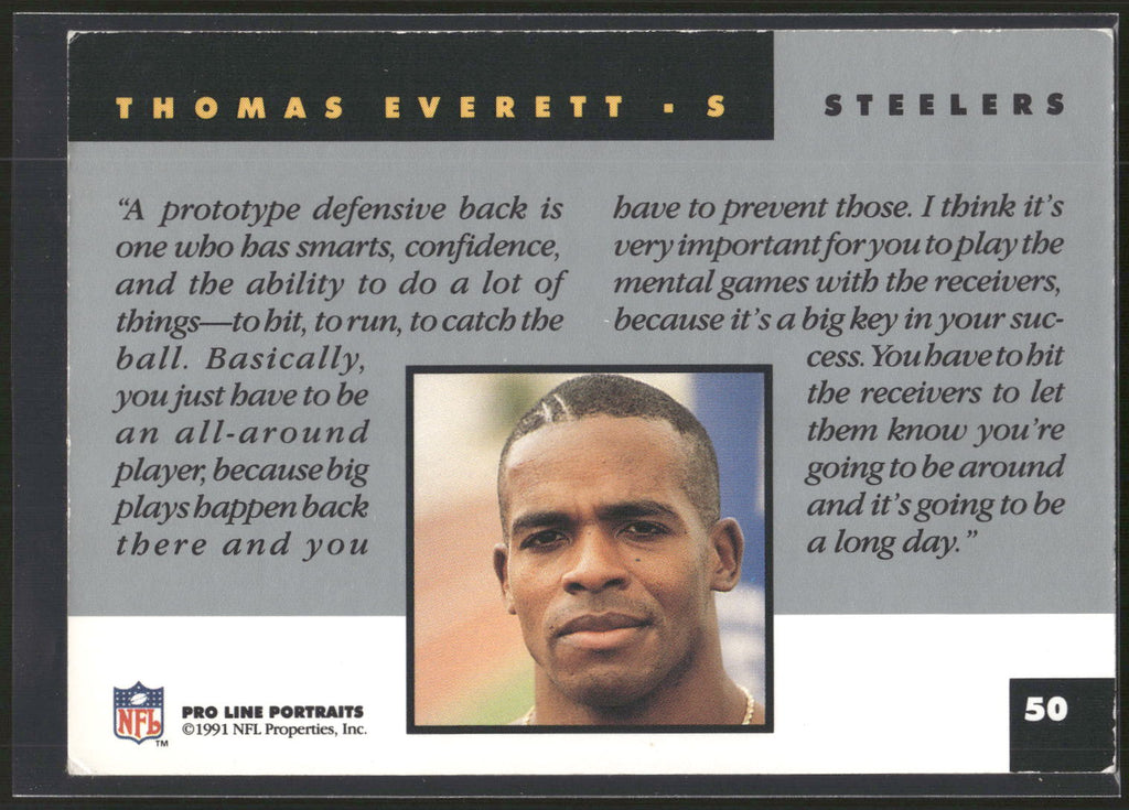1991 Pro Line Portraits #50 Thomas Everett