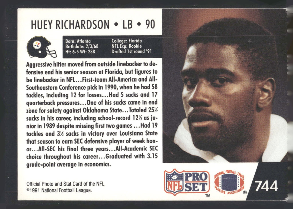 1991 Pro Set #744 Huey Richardson
