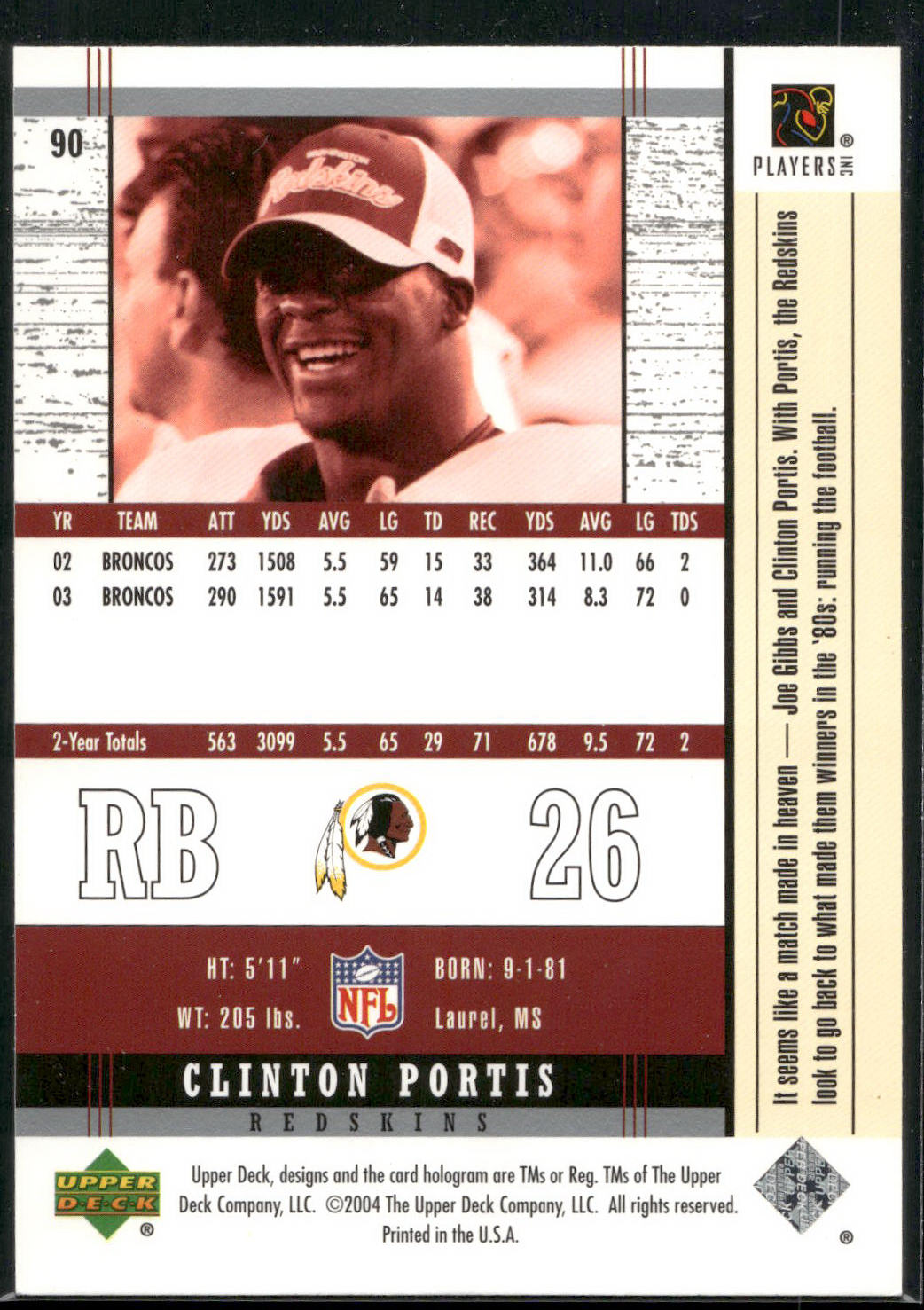 2004 Upper Deck Legends #90 Clinton Portis