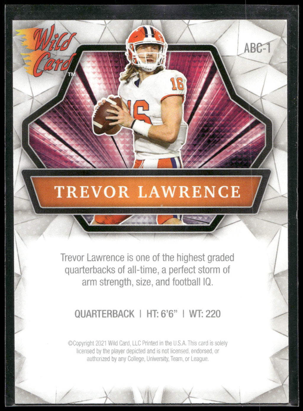 2021 Wild Card Alumination #ABC-1 Trevor Lawrence