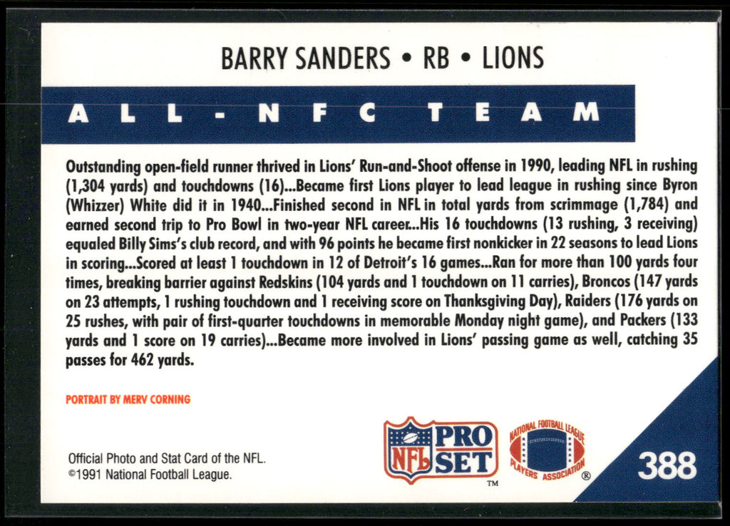 1991 Pro Set #388 Barry Sanders