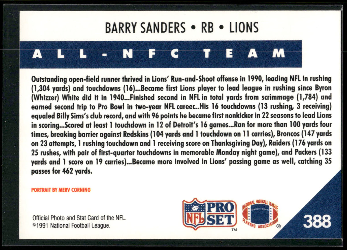 1991 Pro Set #388 Barry Sanders