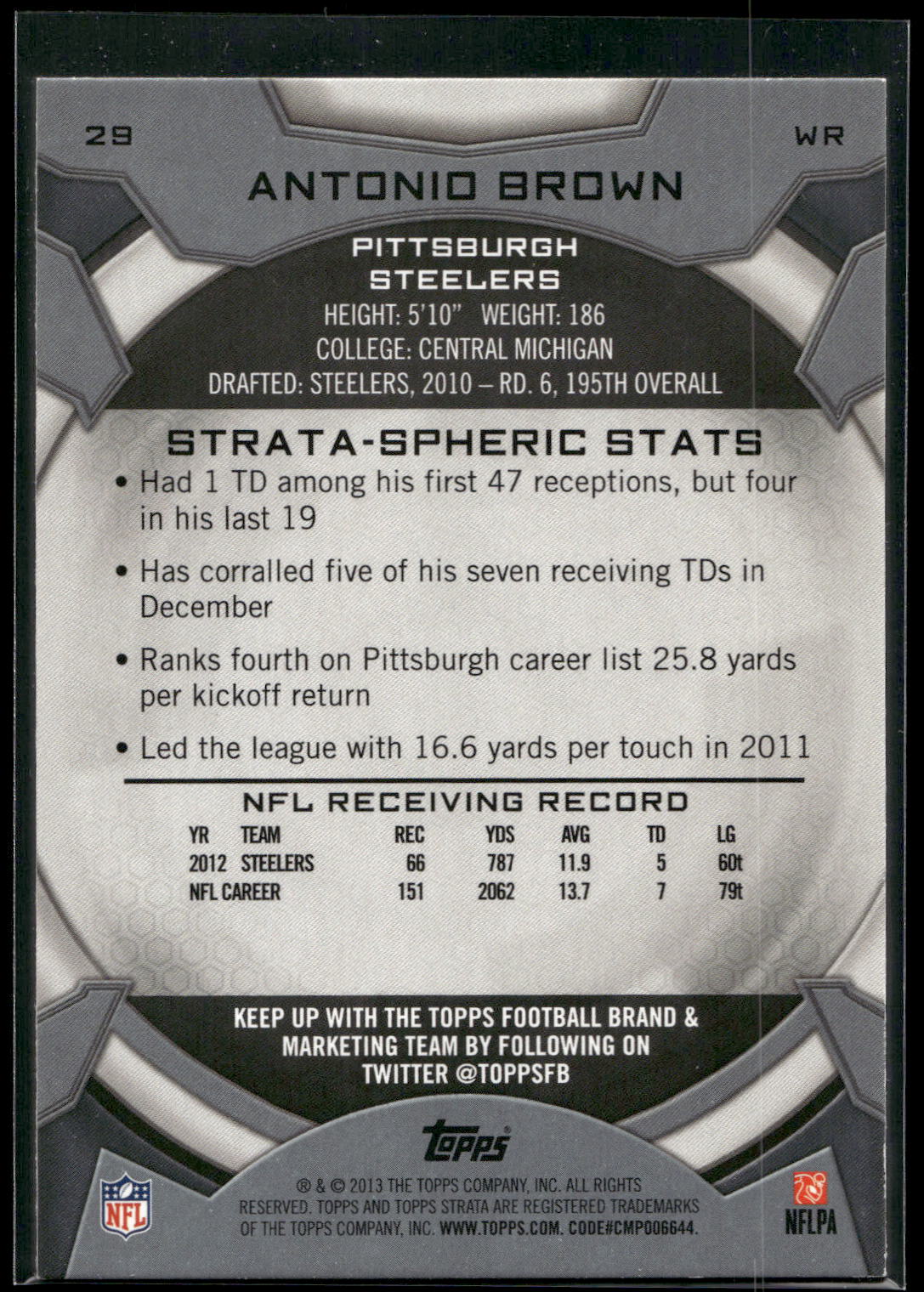 2013 Topps Strata #29 Antonio Brown