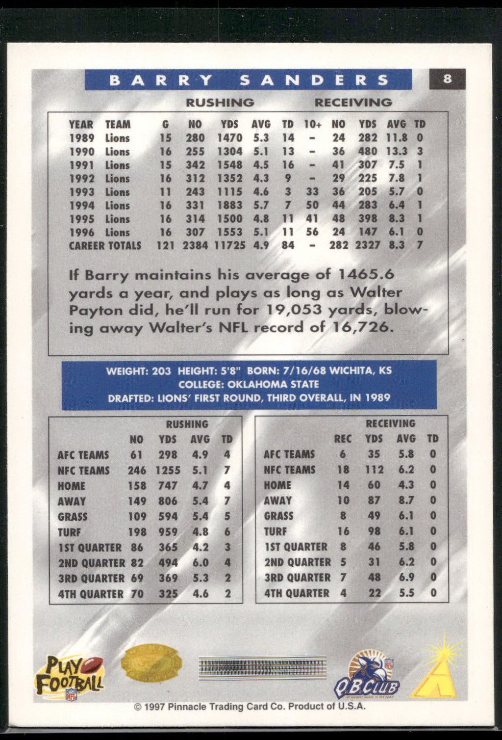 1997 Score #8 Barry Sanders