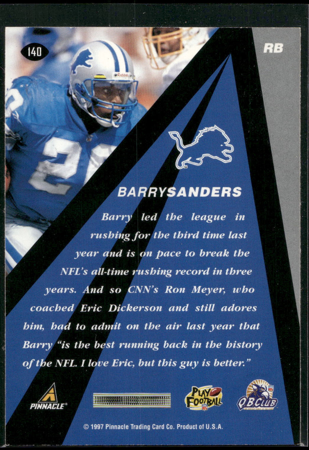 1997 Pinnacle X-Press #140 Barry Sanders
