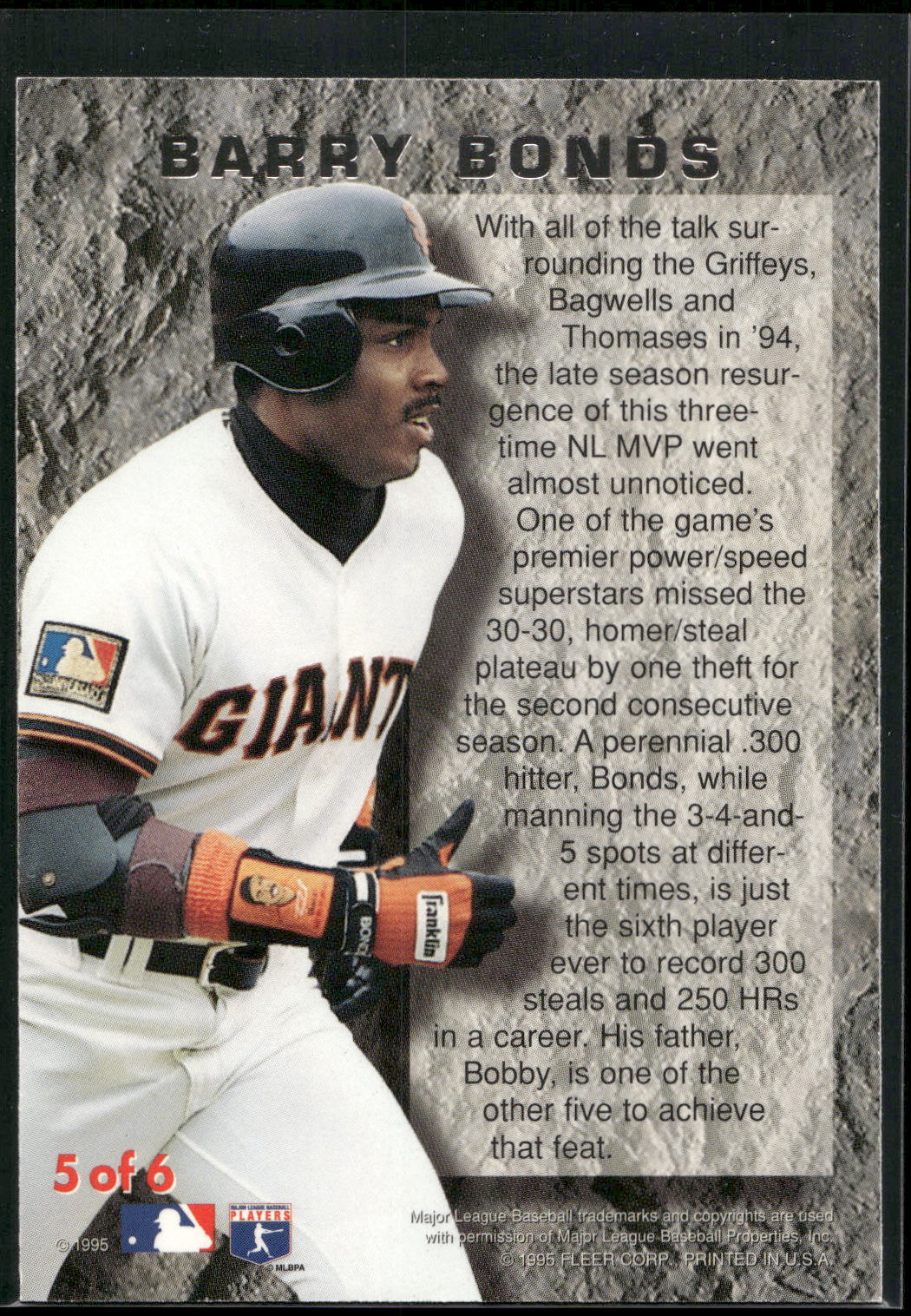 1995 Ultra #5 Barry Bonds Power Plus