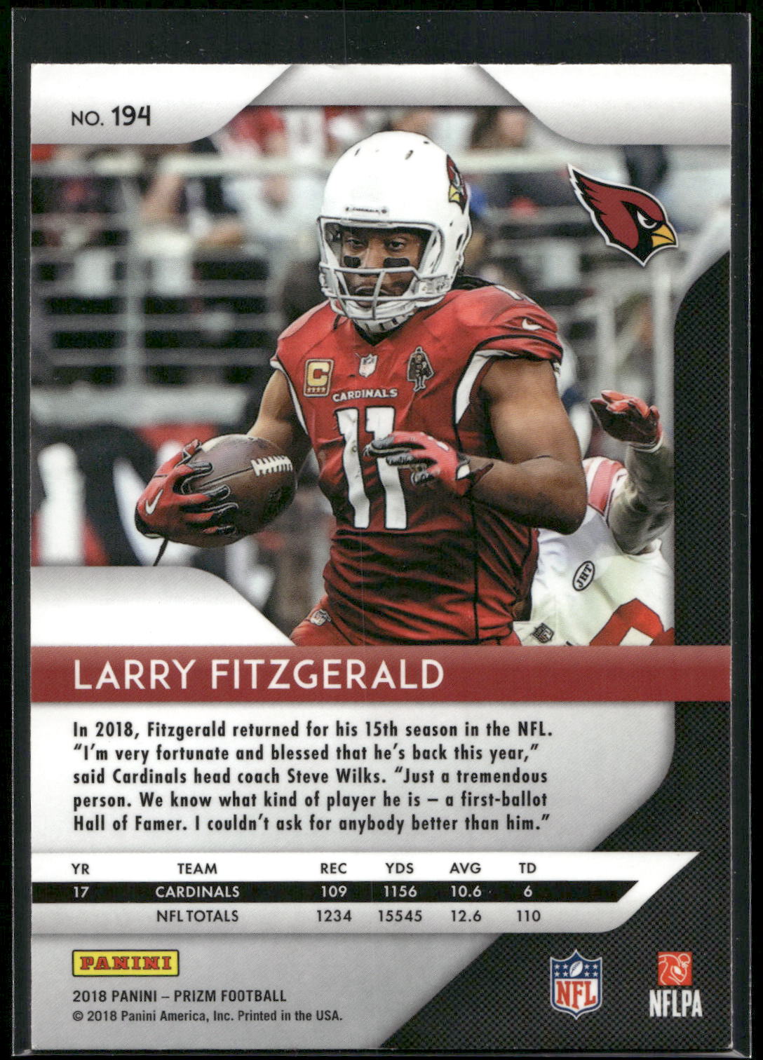 2018 Panini Prizm #194 Larry Fitzgerald