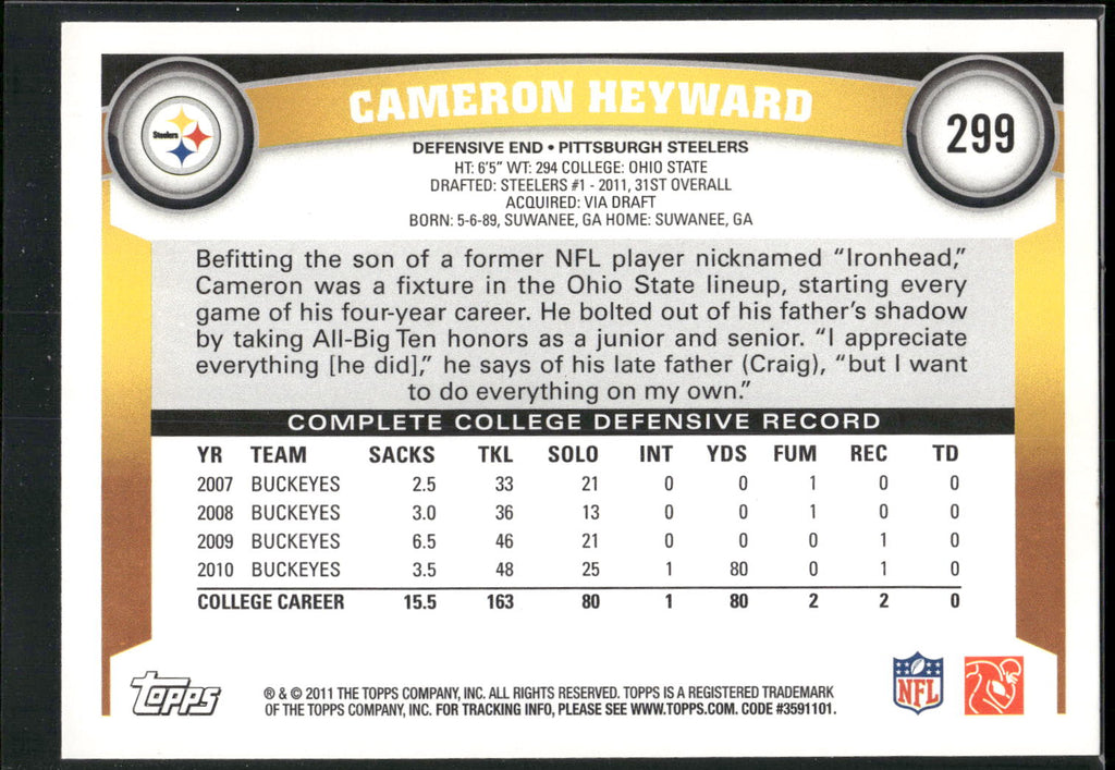2011 Topps #299 Cameron Heyward