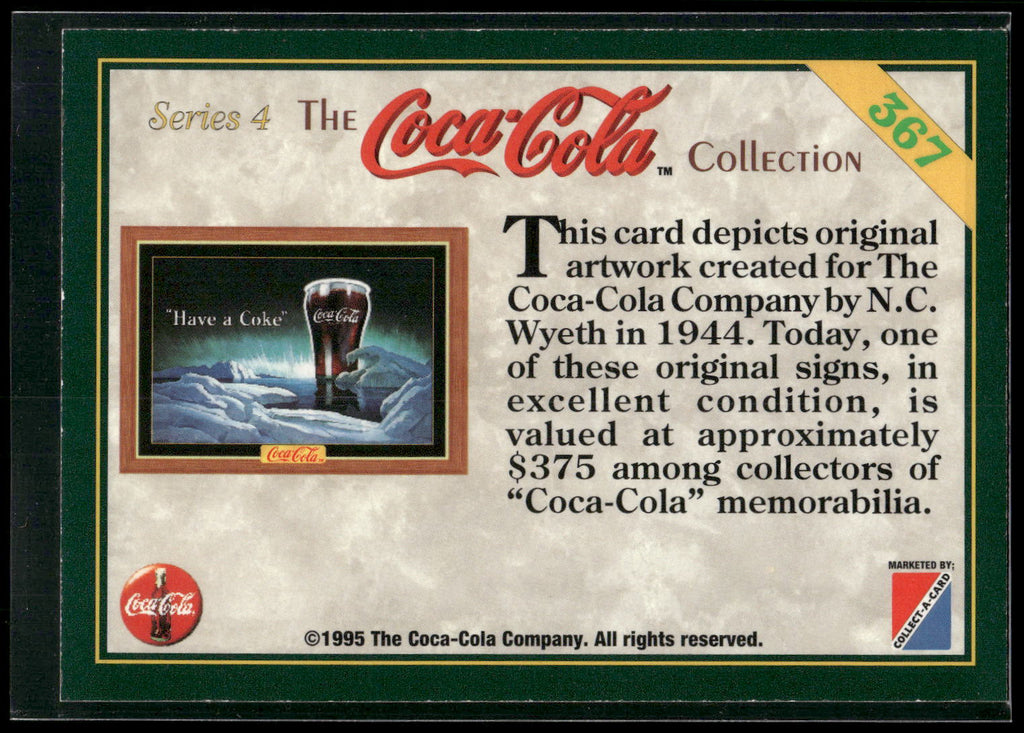 1995 Collect-A-Card Coca-Cola Collection Series 4 #367 Arctic scene, Wyeth