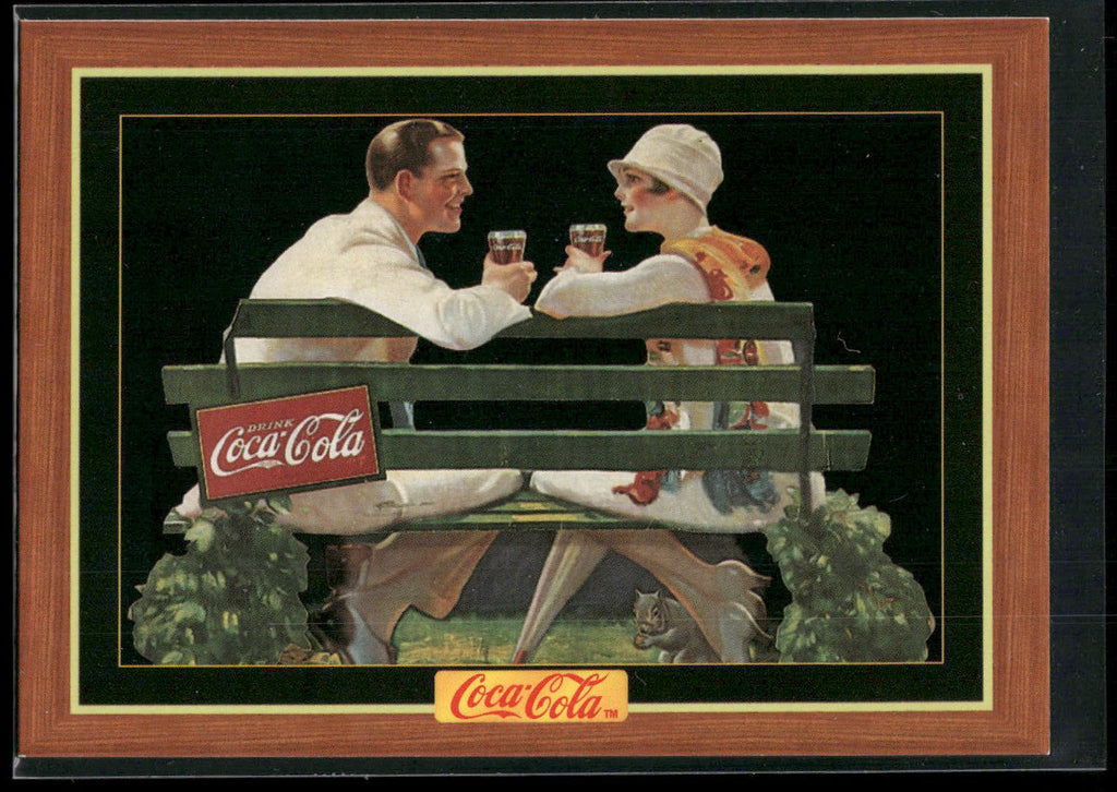 1995 Collect-A-Card Coca-Cola Collection Series 4 #327 Young couple on bench,