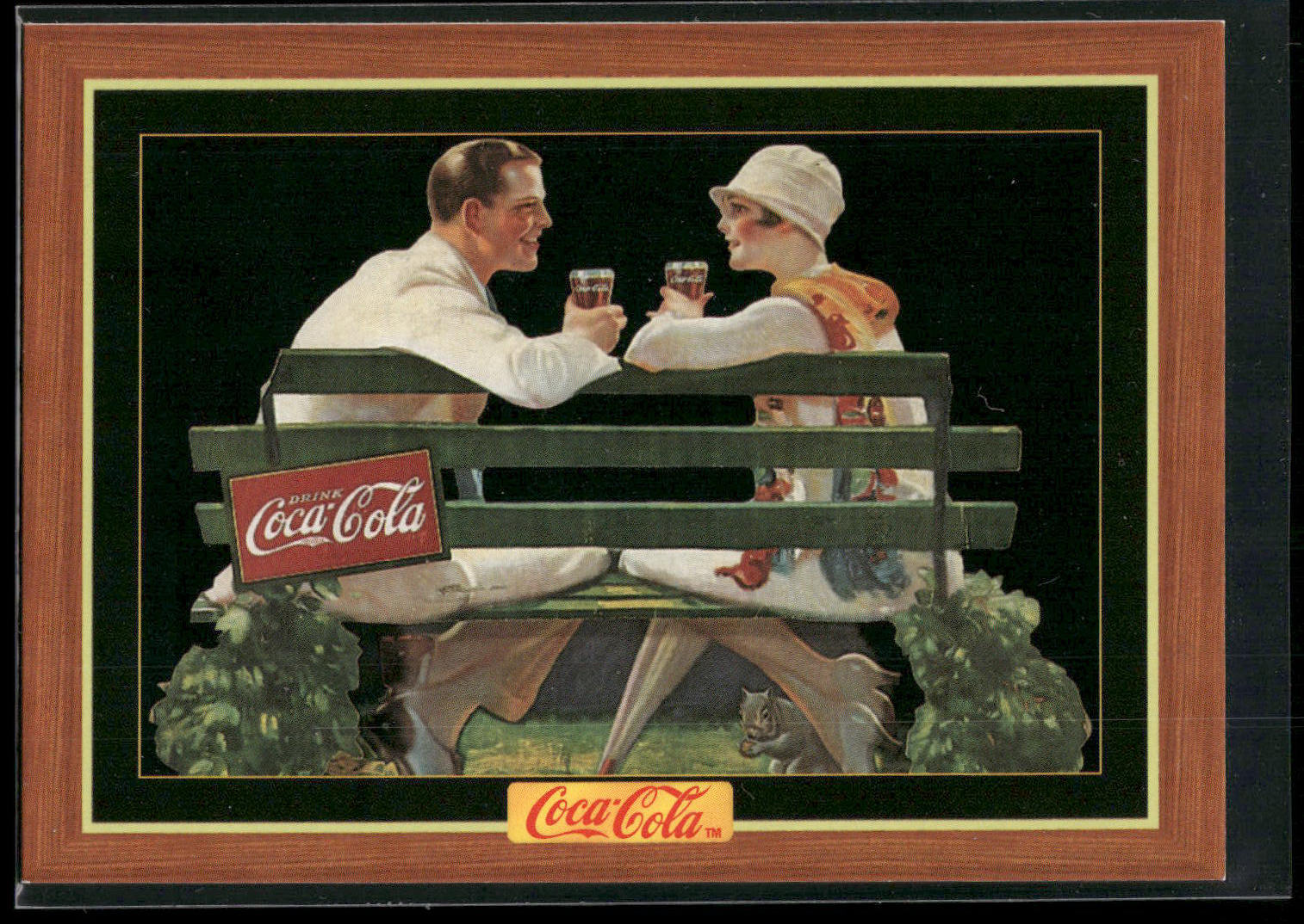 1995 Collect-A-Card Coca-Cola Collection Series 4 #327 Young couple on bench,