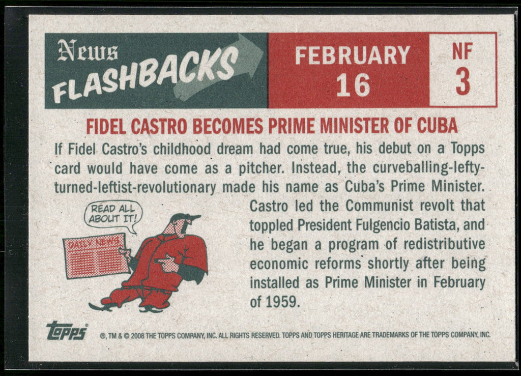 2008 Topps Heritage #NF3 Fidel Castro News Flashbacks