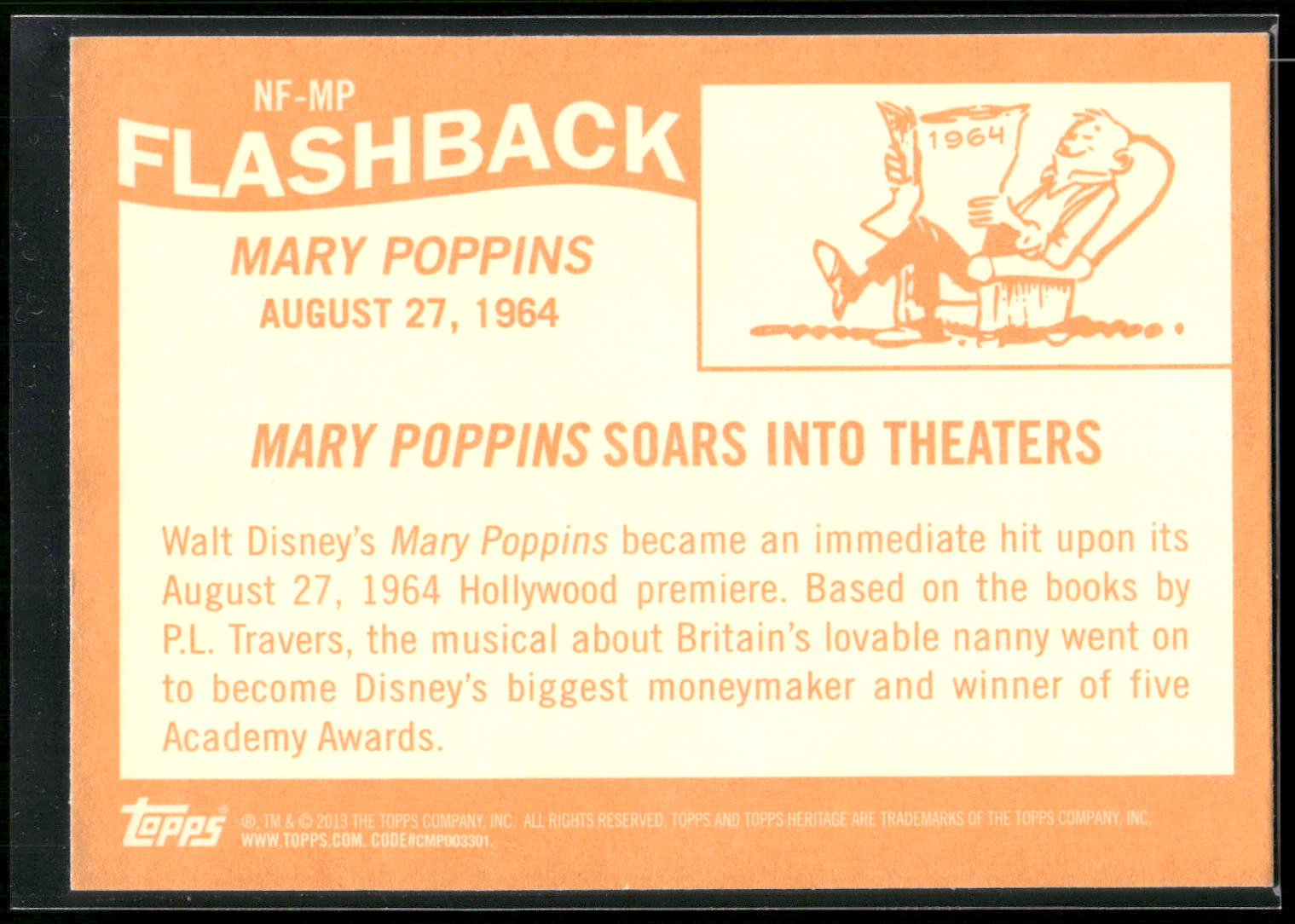2013 Topps Heritage #NF-MP Mary Poppins Soars Into Theaters News Flashbacks