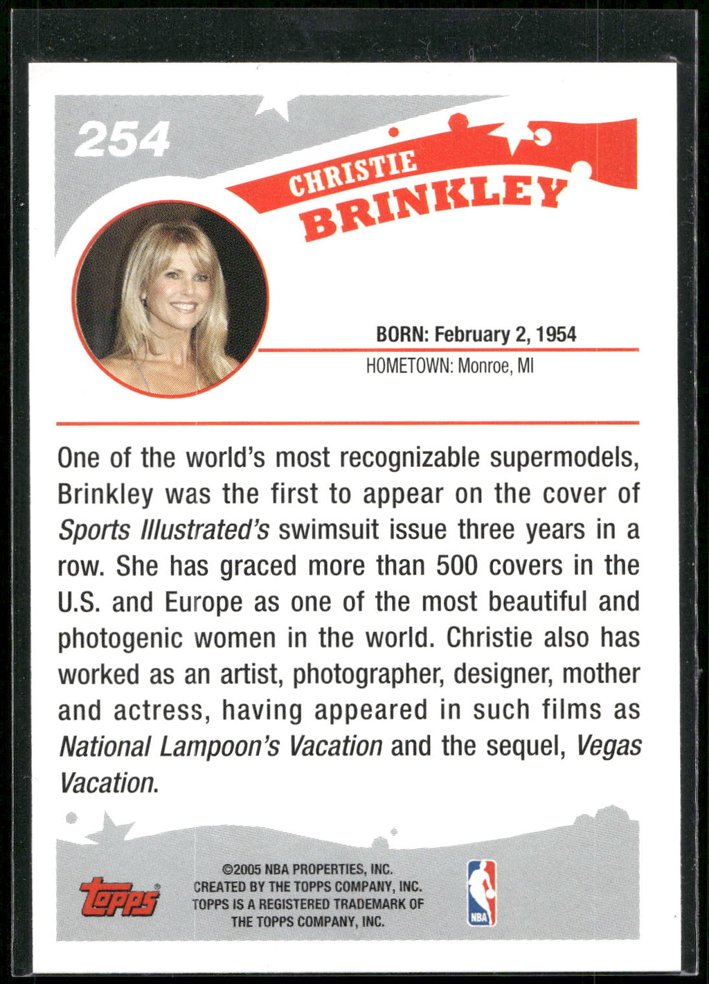 2005-06 Topps #254 Christie Brinkley