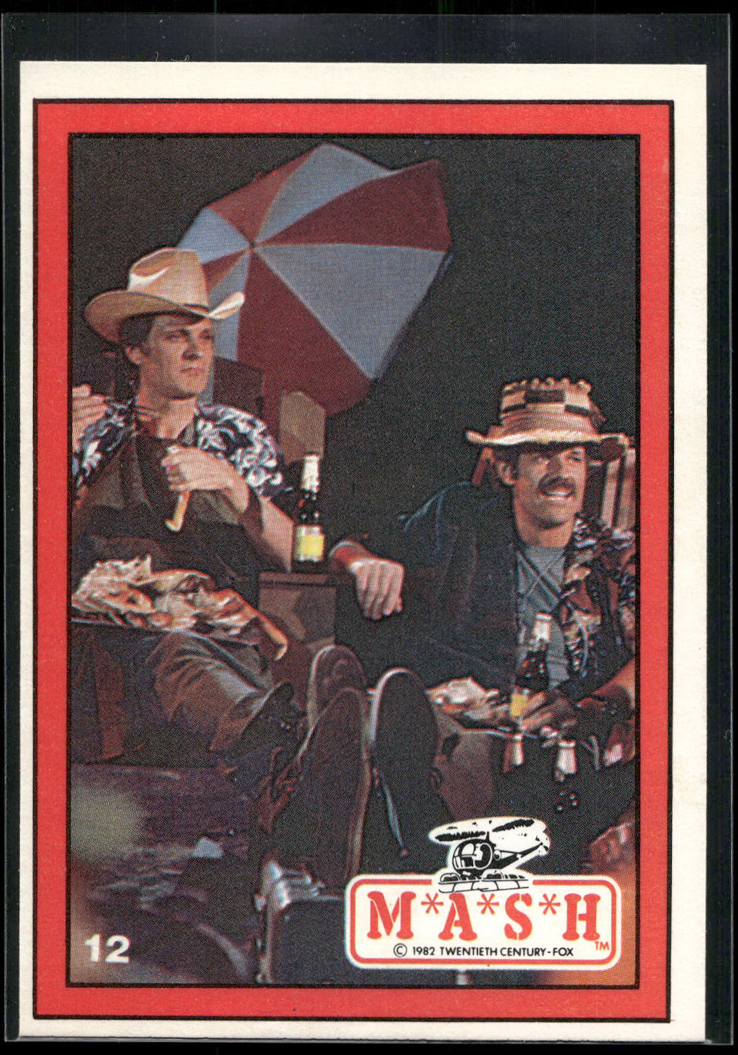 1982 Donruss M*A*S*H #12 Hawkeye & BJ relax